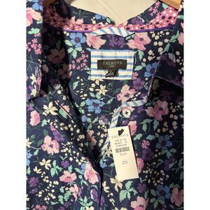 NWT 2x Talbots Womens Long Sleeve Blouse